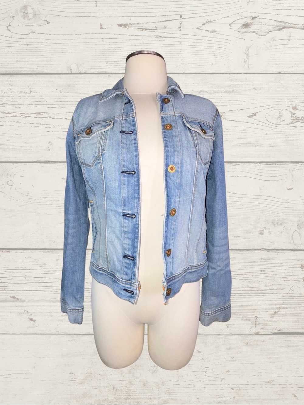 Vintage Polo Jeans Co Ralph Lauren Lydia Denim Trucker Jacket Light Wash
